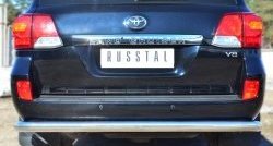 14 699 р. Одинарная защита заднего бампера из трубы диаметром 76 мм SLITKOFF  Toyota Land Cruiser  200 (2012-2015) 1-ый рестайлинг  с доставкой в г. Кемерово. Увеличить фотографию 4
