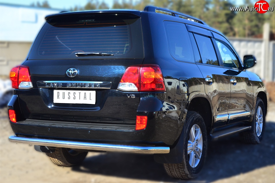 14 699 р. Одинарная защита заднего бампера из трубы диаметром 76 мм SLITKOFF  Toyota Land Cruiser  200 (2012-2015) 1-ый рестайлинг  с доставкой в г. Кемерово