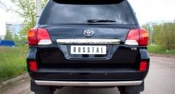 Защита заднего бампера (Ø75x42 мм, нержавейка) Russtal Toyota Land Cruiser 200 1-ый рестайлинг (2012-2015)