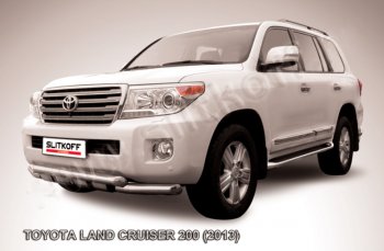 Защита переднего бампера Slitkoff (Ø76 и 76 мм, с профильной защитой картера) Toyota Land Cruiser  200 (2012-2015) 1-ый рестайлинг