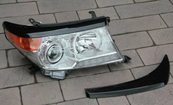 889 р. Реснички на фары KURAJ  Toyota Land Cruiser  200 (2007-2015) дорестайлинг, 1-ый рестайлинг (Неокрашенные)  с доставкой в г. Кемерово. Увеличить фотографию 2