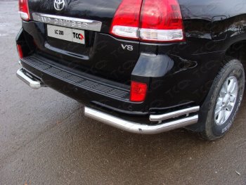 Защита заднего бампера (уголки двойные) ТСС 76,1/42,4 мм Toyota Land Cruiser  200 (2012-2015) 1-ый рестайлинг