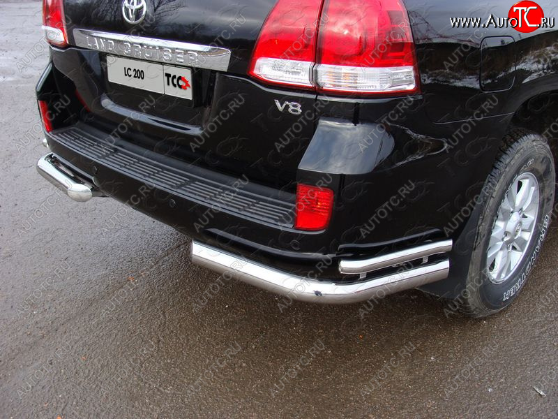26 499 р. Защита заднего бампера (уголки двойные) ТСС 76,1/42,4 мм  Toyota Land Cruiser  200 (2012-2015) 1-ый рестайлинг  с доставкой в г. Кемерово