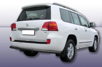 Защита заднего бампера Slitkoff (Ø 76 мм) Toyota Land Cruiser  200 (2012-2015) 1-ый рестайлинг (Сталь с полимерным покрытием. Цвет: черный)
