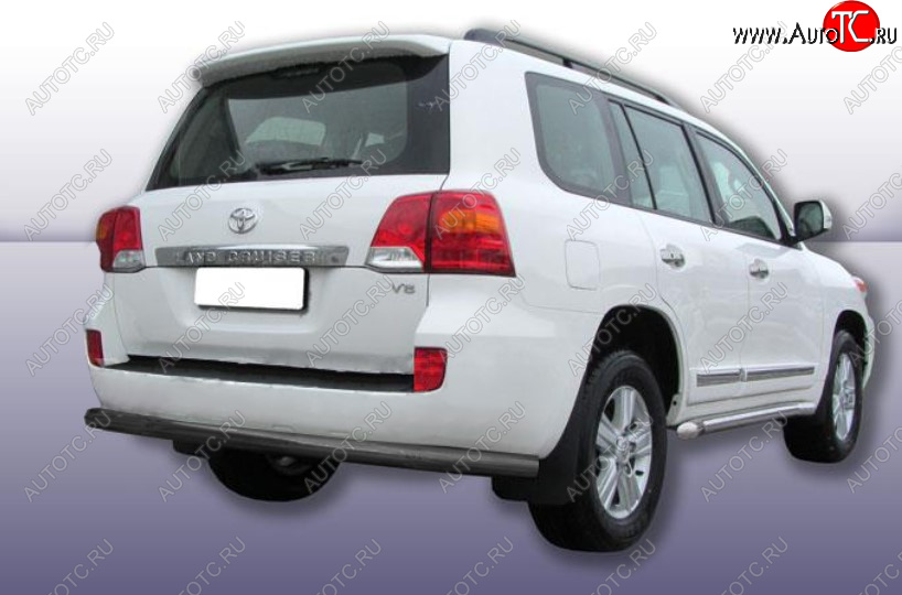 12 949 р. Защита заднего бампера Slitkoff (Ø 76 мм) Toyota Land Cruiser 200 1-ый рестайлинг (2012-2015) (Сталь с полимерным покрытием. Цвет: черный)  с доставкой в г. Кемерово