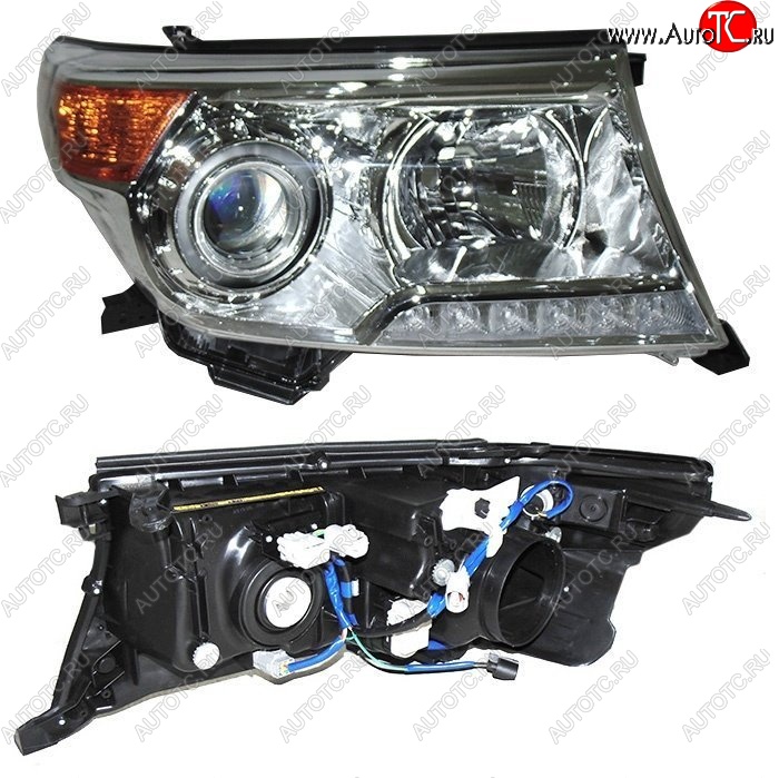 8 649 р. Правая фара SAT Toyota Land Cruiser 200 1-ый рестайлинг (2012-2015)  с доставкой в г. Кемерово