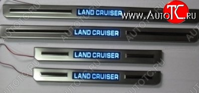 6 899 р. Накладки на порожки автомобиля CT v2 Toyota Land Cruiser 200 1-ый рестайлинг (2012-2015)  с доставкой в г. Кемерово