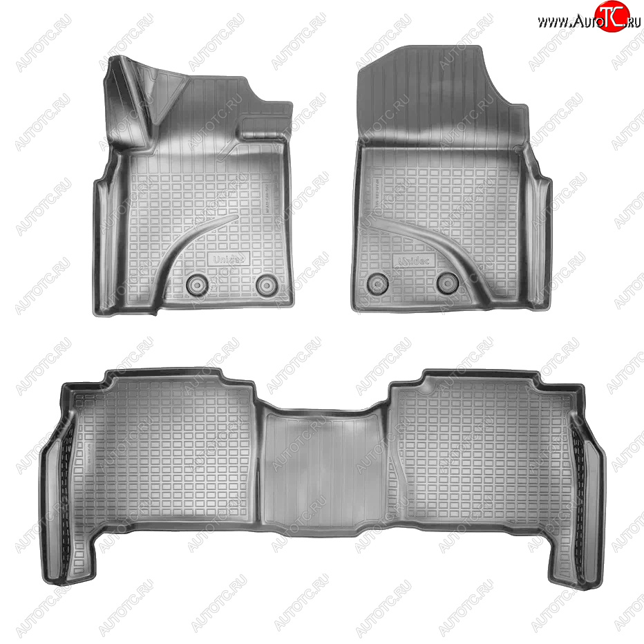 4 299 р. Коврики салона Norplast Unidec  Toyota Land Cruiser  200 (2012-2021) 1-ый рестайлинг, 2-ой рестайлинг (Серый)  с доставкой в г. Кемерово