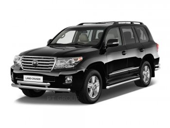 20 949 р. Защита порогов из трубы Ø51 Petroil Tuning  Toyota Land Cruiser  200 (2015-2021) 2-ой рестайлинг (Нержавеющая полированная сталь)  с доставкой в г. Кемерово. Увеличить фотографию 1