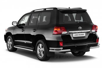 20 949 р. Защита порогов из трубы Ø51 Petroil Tuning  Toyota Land Cruiser  200 (2015-2021) 2-ой рестайлинг (Нержавеющая полированная сталь)  с доставкой в г. Кемерово. Увеличить фотографию 2