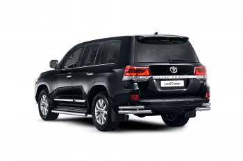 31 319 р. Защита порогов из трубы Ø63 Petroil Tuning  Toyota Land Cruiser  200 (2015-2021) 2-ой рестайлинг (Нержавеющая полированная сталь)  с доставкой в г. Кемерово. Увеличить фотографию 2