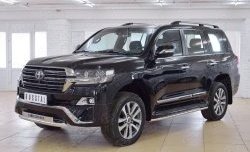 23 899 р. Защита переднего бампера (Ø63 мм с надписью, нержавейка) SLITKOFF  Toyota Land Cruiser  200 (2015-2021) 2-ой рестайлинг  с доставкой в г. Кемерово. Увеличить фотографию 2