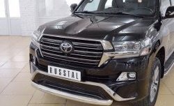 17 899 р. Защита переднего бампера (Ø76 мм короткая, нержавейка) SLITKOFF  Toyota Land Cruiser  200 (2015-2021) 2-ой рестайлинг  с доставкой в г. Кемерово. Увеличить фотографию 2