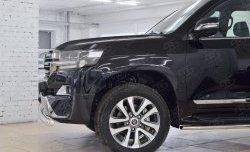 17 899 р. Защита переднего бампера (Ø76 мм короткая, нержавейка) SLITKOFF  Toyota Land Cruiser  200 (2015-2021) 2-ой рестайлинг  с доставкой в г. Кемерово. Увеличить фотографию 4