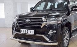 19 449 р. Защита переднего бампера из трубы диаметром 76 мм SLITKOFF (длинная)  Toyota Land Cruiser  200 (2015-2021) 2-ой рестайлинг  с доставкой в г. Кемерово. Увеличить фотографию 3