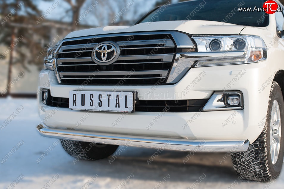 18 899 р. Одинарная защита переднего бампера диаметром 63 мм SLITKOFF  Toyota Land Cruiser  200 (2015-2021) 2-ой рестайлинг  с доставкой в г. Кемерово