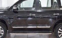 14 899 р. Защита порогов из круглой трубы диаметром 42 мм SLITKOFF  Toyota Land Cruiser  200 (2015-2021) 2-ой рестайлинг  с доставкой в г. Кемерово. Увеличить фотографию 3