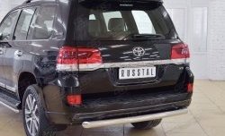 16 349 р. Защита заднего бампера (Ø76 мм дуга, нержавейка) SLITKOFF  Toyota Land Cruiser  200 (2015-2021) 2-ой рестайлинг  с доставкой в г. Кемерово. Увеличить фотографию 2