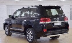 16 349 р. Защита заднего бампера (Ø76 мм дуга, нержавейка) SLITKOFF  Toyota Land Cruiser  200 (2015-2021) 2-ой рестайлинг  с доставкой в г. Кемерово. Увеличить фотографию 3