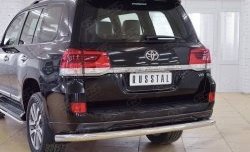 14 299 р. Защита заднего бампера (Ø76 мм, нержавейка) SLITKOFF  Toyota Land Cruiser  200 (2015-2021) 2-ой рестайлинг  с доставкой в г. Кемерово. Увеличить фотографию 2