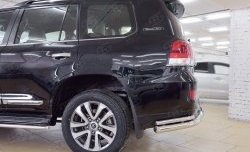 27 799 р. Защита заднего бампера (2 трубы Ø76 и 42 мм, нержавейка) SLITKOFF  Toyota Land Cruiser  200 (2015-2021) 2-ой рестайлинг  с доставкой в г. Кемерово. Увеличить фотографию 4