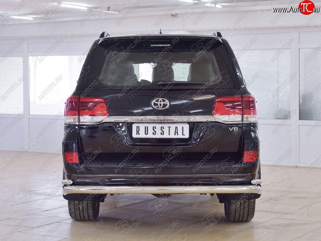 27 799 р. Защита заднего бампера (2 трубы Ø76 и 42 мм, нержавейка) SLITKOFF  Toyota Land Cruiser  200 (2015-2021) 2-ой рестайлинг  с доставкой в г. Кемерово