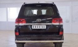 Защита заднего бампера (Ø76 мм, нержавейка) SLITKOFF Toyota Land Cruiser  200 (2015-2021) 2-ой рестайлинг