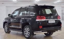 15 749 р. Защита заднего бампера (2 трубы Ø76х42 мм, нержавейка) SLITKOFF  Toyota Land Cruiser  200 (2015-2021) 2-ой рестайлинг  с доставкой в г. Кемерово. Увеличить фотографию 2