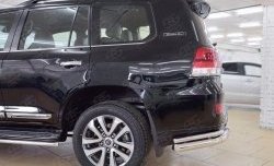 15 749 р. Защита заднего бампера (2 трубы Ø76х42 мм, нержавейка) SLITKOFF  Toyota Land Cruiser  200 (2015-2021) 2-ой рестайлинг  с доставкой в г. Кемерово. Увеличить фотографию 3