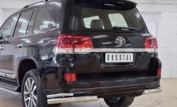 15 749 р. Защита заднего бампера (2 трубы Ø76х42 мм, нержавейка) SLITKOFF  Toyota Land Cruiser  200 (2015-2021) 2-ой рестайлинг  с доставкой в г. Кемерово. Увеличить фотографию 4