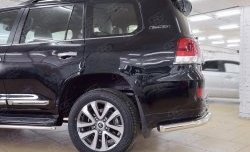 13 749 р. Защита заднего бампера (Ø76 мм уголки, нержавейка) SLITKOFF  Toyota Land Cruiser  200 (2015-2021) 2-ой рестайлинг  с доставкой в г. Кемерово. Увеличить фотографию 3