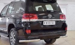 13 749 р. Защита заднего бампера (Ø76 мм уголки, нержавейка) SLITKOFF  Toyota Land Cruiser  200 (2015-2021) 2-ой рестайлинг  с доставкой в г. Кемерово. Увеличить фотографию 4