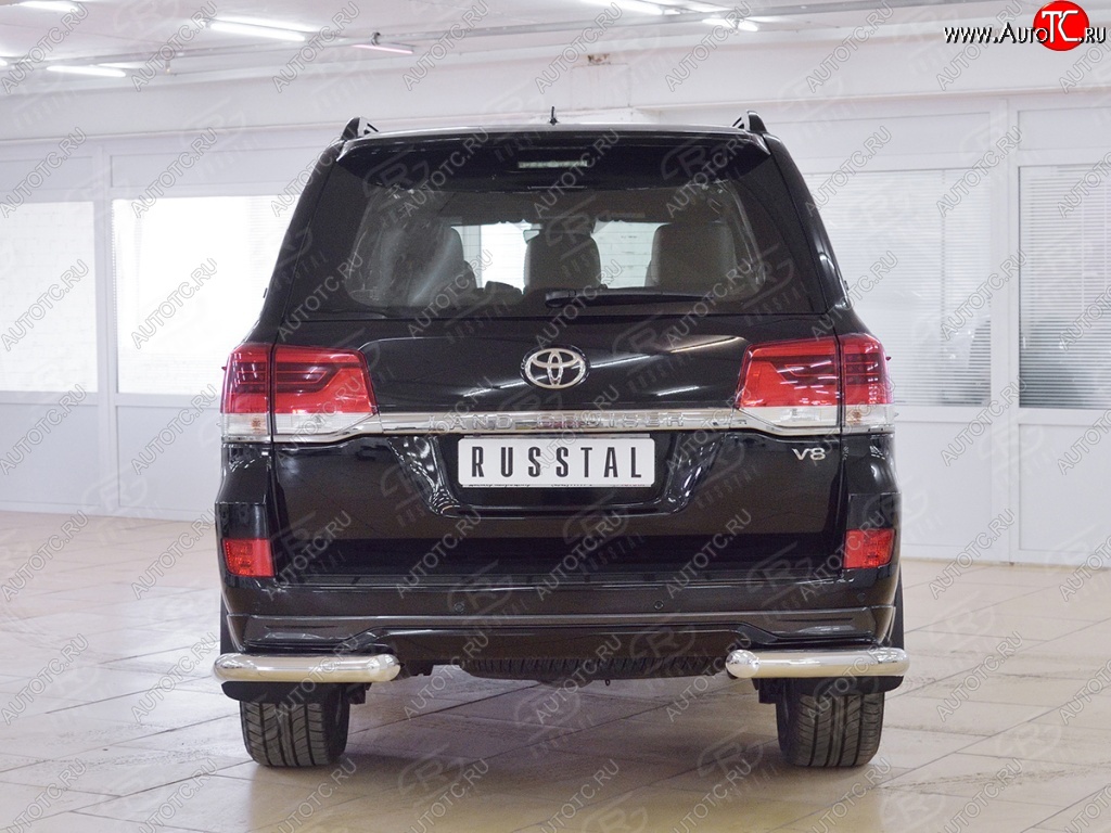 13 749 р. Защита заднего бампера (Ø76 мм уголки, нержавейка) SLITKOFF  Toyota Land Cruiser  200 (2015-2021) 2-ой рестайлинг  с доставкой в г. Кемерово