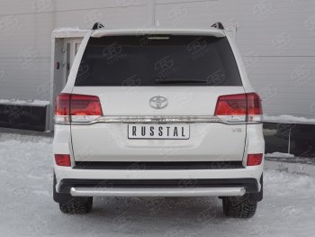 Одинарная защита заднего бампера из трубы диаметром 76 мм SLITKOFF Toyota Land Cruiser  200 (2015-2021) 2-ой рестайлинг