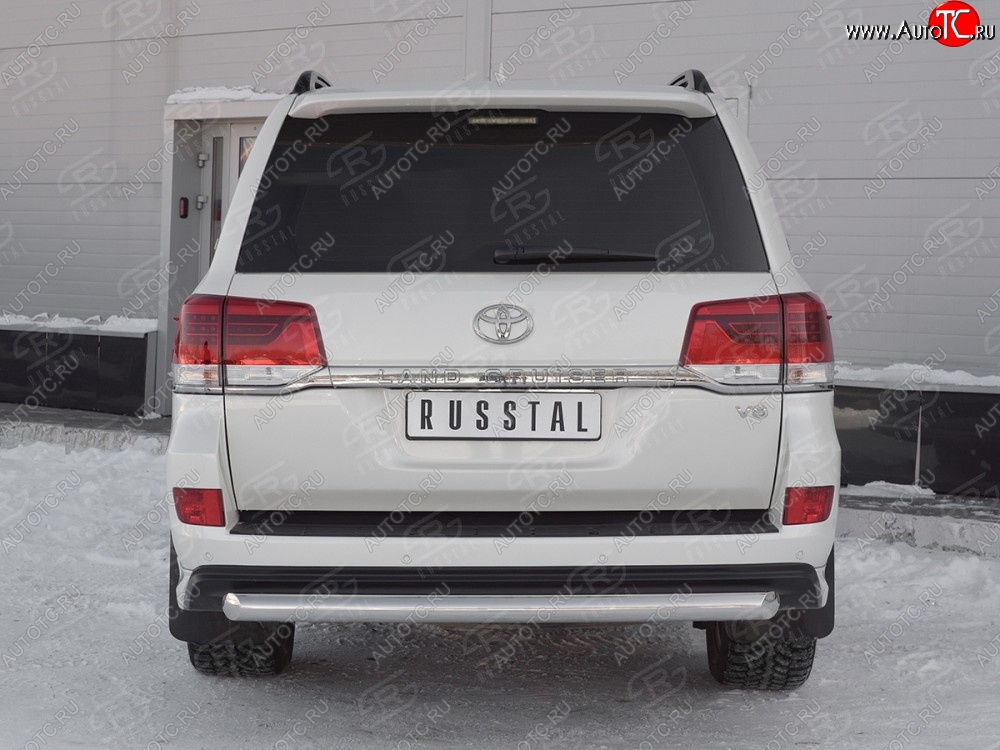 16 849 р. Одинарная защита заднего бампера из трубы диаметром 76 мм SLITKOFF  Toyota Land Cruiser  200 (2015-2021) 2-ой рестайлинг  с доставкой в г. Кемерово