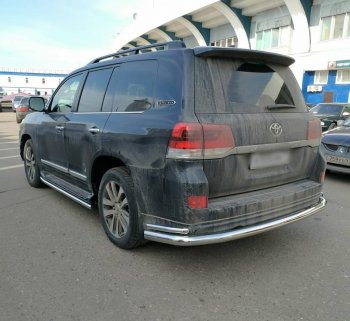 16 749 р. Тройная защита заднего бампера SLITKOFF из труб диаметром 76 и 42 мм SLITKOFF  Toyota Land Cruiser  200 (2015-2021) 2-ой рестайлинг  с доставкой в г. Кемерово. Увеличить фотографию 2