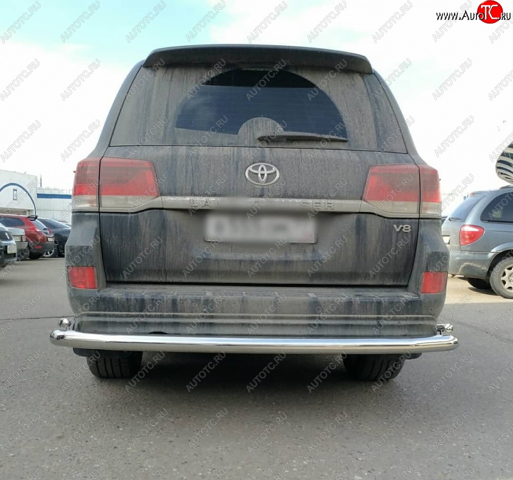 16 749 р. Тройная защита заднего бампера SLITKOFF из труб диаметром 76 и 42 мм SLITKOFF  Toyota Land Cruiser  200 (2015-2021) 2-ой рестайлинг  с доставкой в г. Кемерово