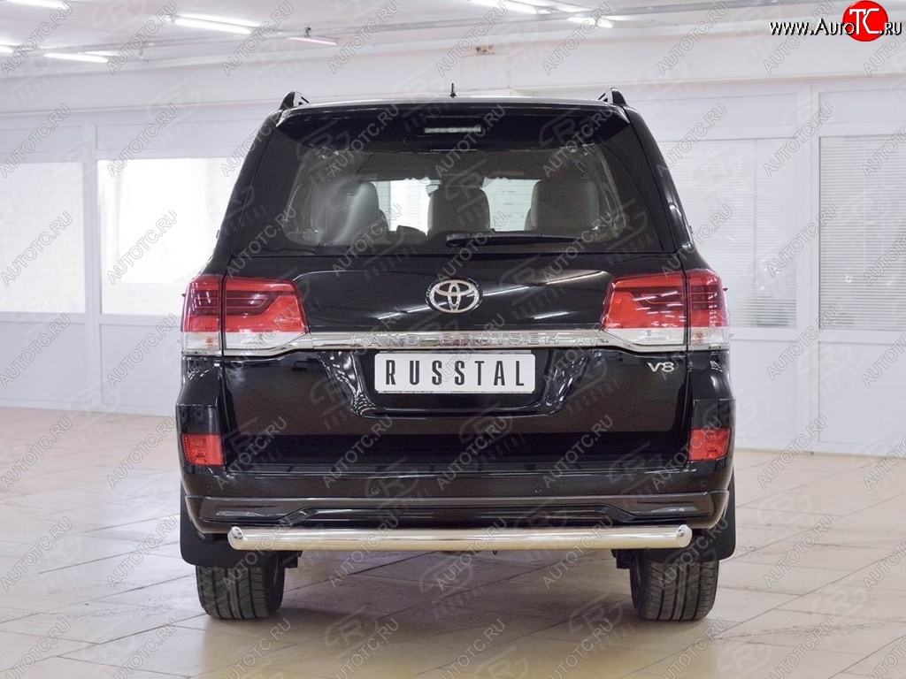 13 399 р. Защита заднего бампера (Ø76 мм, нержавейка) SLITKOFF  Toyota Land Cruiser  200 (2015-2021) 2-ой рестайлинг  с доставкой в г. Кемерово