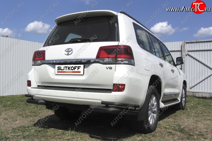 11 999 р. Уголки d76+d42 двойные  Toyota Land Cruiser  200 (2015-2021) 2-ой рестайлинг (Цвет: серебристый)  с доставкой в г. Кемерово