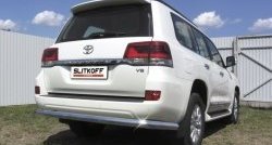 Защита заднего бампера из трубы диаметром 76 мм Slitkoff Toyota Land Cruiser  200 (2015-2021) 2-ой рестайлинг