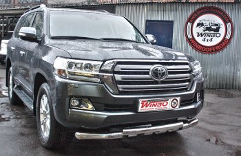 Защита переднего бампера WINBO (Ø76 мм, нержавейка) Toyota Land Cruiser  200 (2015-2021) 2-ой рестайлинг