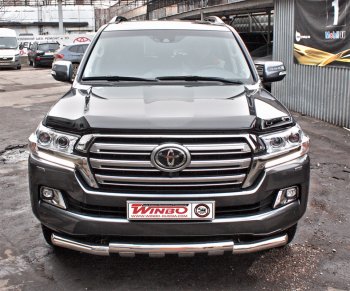 15 499 р. Защита переднего бампера WINBO (Ø76 мм, нержавейка)  Toyota Land Cruiser  200 (2015-2021) 2-ой рестайлинг  с доставкой в г. Кемерово. Увеличить фотографию 2