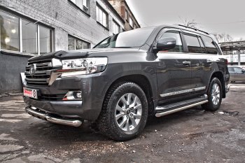 15 499 р. Защита переднего бампера WINBO (Ø76 мм, нержавейка)  Toyota Land Cruiser  200 (2015-2021) 2-ой рестайлинг  с доставкой в г. Кемерово. Увеличить фотографию 3