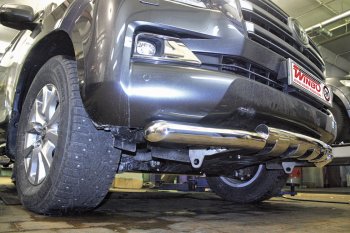 15 499 р. Защита переднего бампера WINBO (Ø76 мм, нержавейка)  Toyota Land Cruiser  200 (2015-2021) 2-ой рестайлинг  с доставкой в г. Кемерово. Увеличить фотографию 4