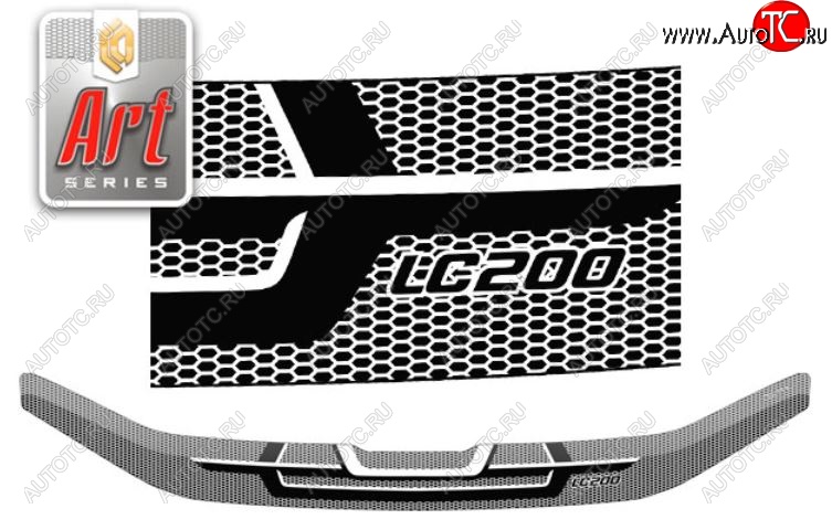 2 479 р. Дефлектор капота CA-Plastiс  Toyota Land Cruiser  200 (2015-2021) 2-ой рестайлинг (Серия Art серебро)  с доставкой в г. Кемерово