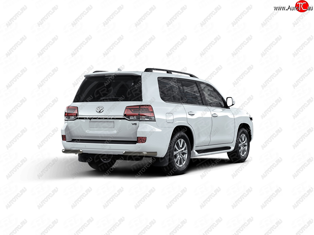 10 599 р. Защита заднего бампера (Ø63 мм уголки) SLITKOFF  Toyota Land Cruiser  200 (2015-2021) 2-ой рестайлинг (нержавейка с полимерным покрытием, черный)  с доставкой в г. Кемерово