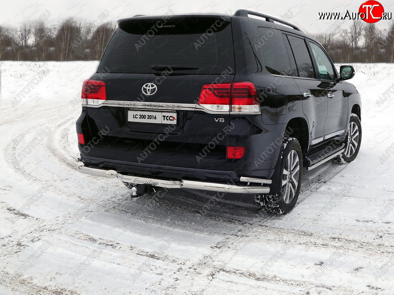 26 499 р. Защита заднего бампера (уголки двойные/76,1/42,4 мм, EXECUTIVE) ТСС  Toyota Land Cruiser  200 (2015-2021) 2-ой рестайлинг  с доставкой в г. Кемерово