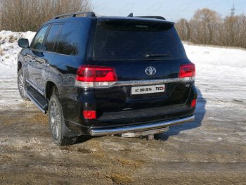 Защита заднего бампера (овальная) EXECUTIVE ТСС (нержавейка d 75х42 мм) Toyota Land Cruiser  200 (2015-2021) 2-ой рестайлинг