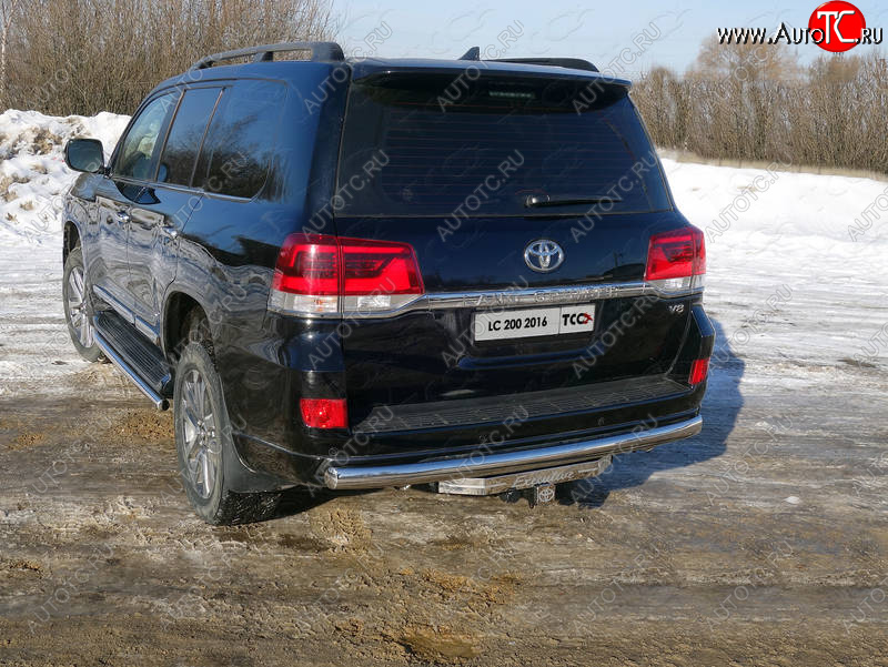 23 899 р. Защита заднего бампера (овальная) EXECUTIVE ТСС (нержавейка d 75х42 мм)  Toyota Land Cruiser  200 (2015-2021) 2-ой рестайлинг  с доставкой в г. Кемерово
