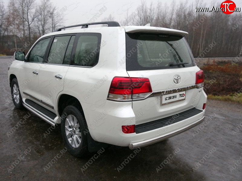 23 899 р. Защита заднего бампера (овальная) ТСС (нержавейка d75х42 мм)  Toyota Land Cruiser  200 (2015-2021) 2-ой рестайлинг  с доставкой в г. Кемерово